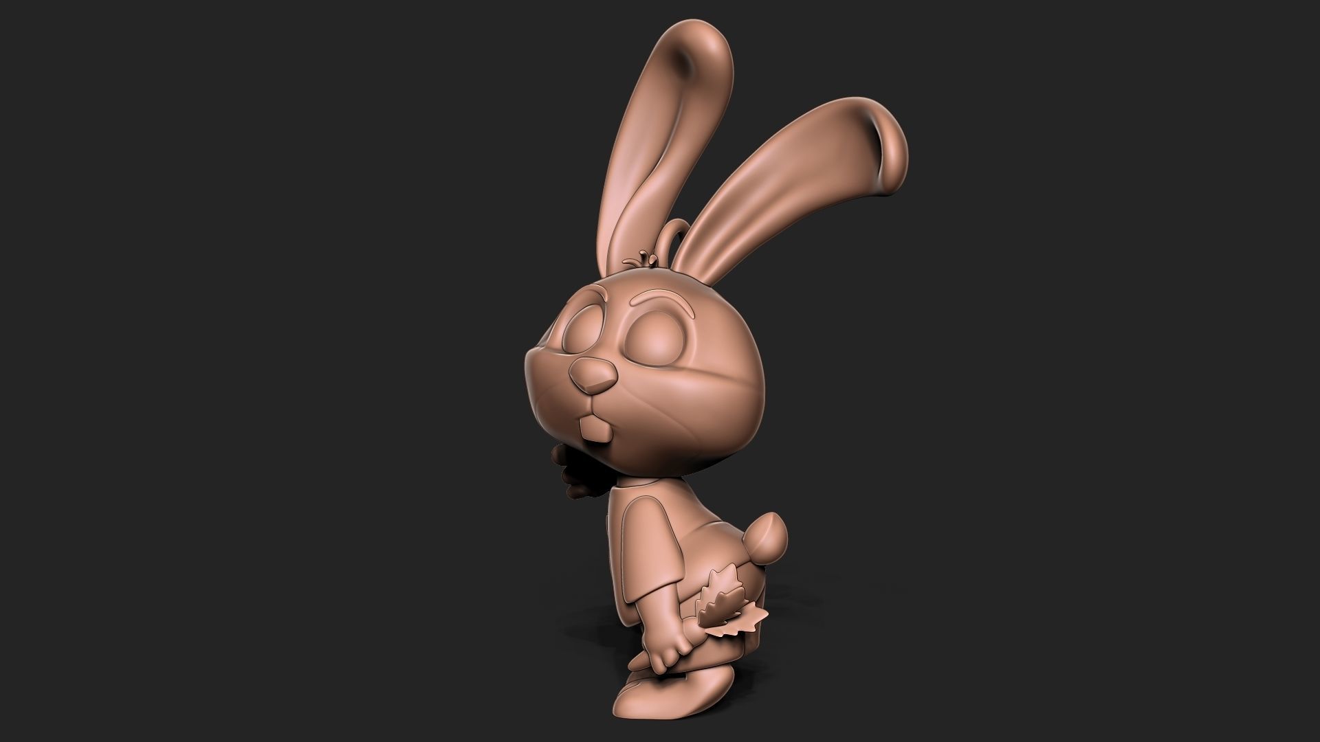 Cute bunny keychain 3D print model_2