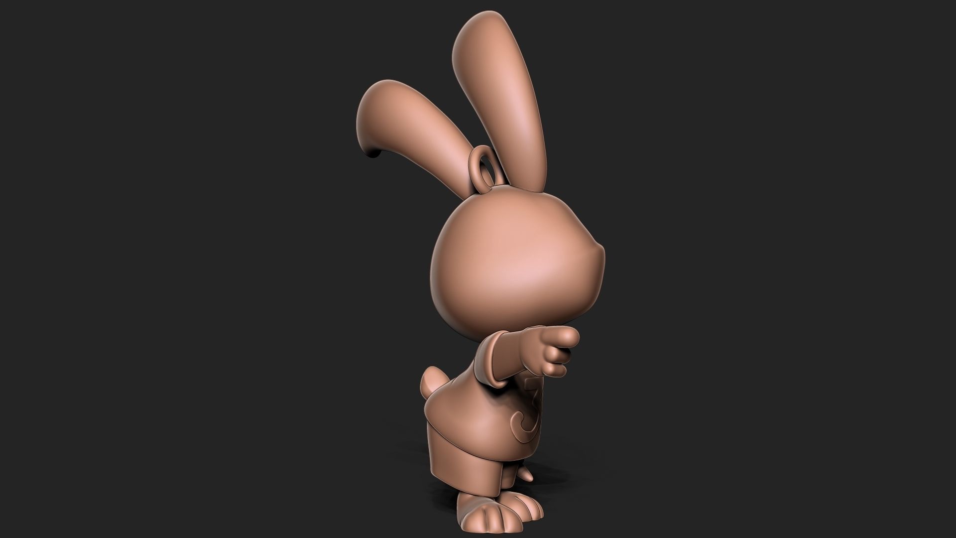 Cute bunny keychain 3D print model_7
