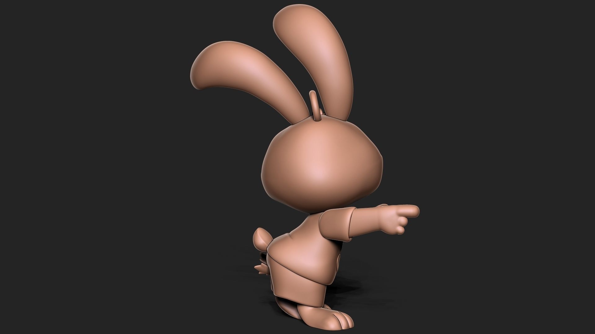Cute bunny keychain 3D print model_5