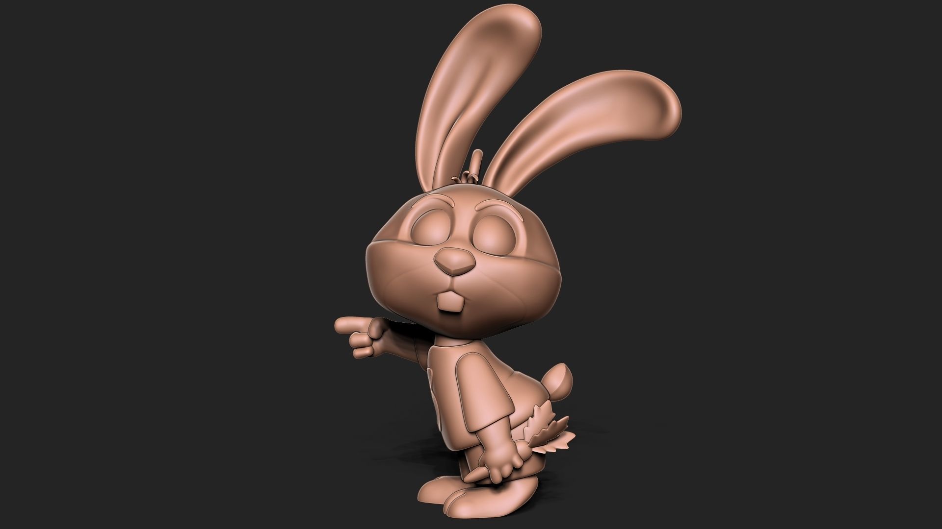 Cute bunny keychain 3D print model_1