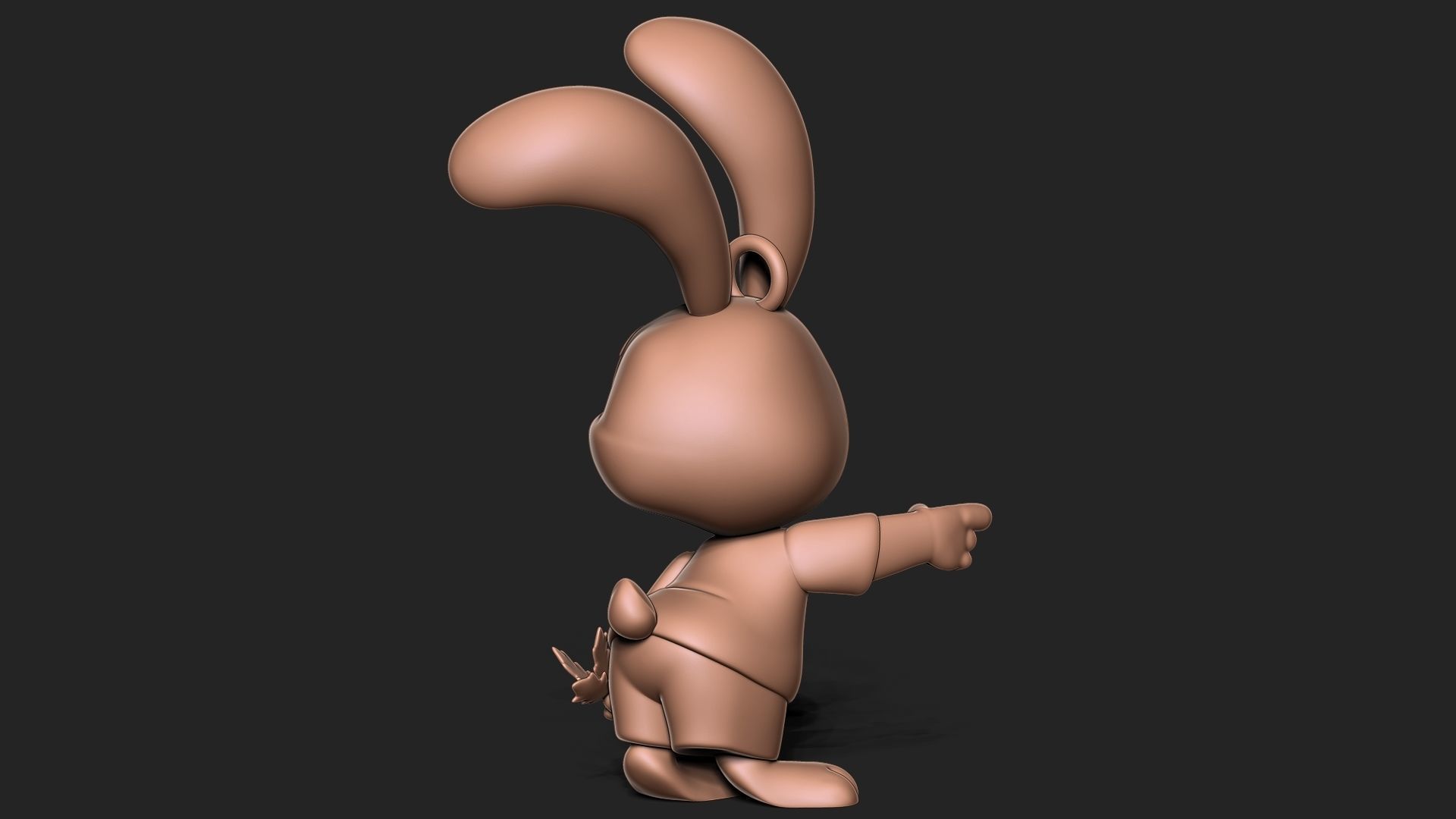 Cute bunny keychain 3D print model_6