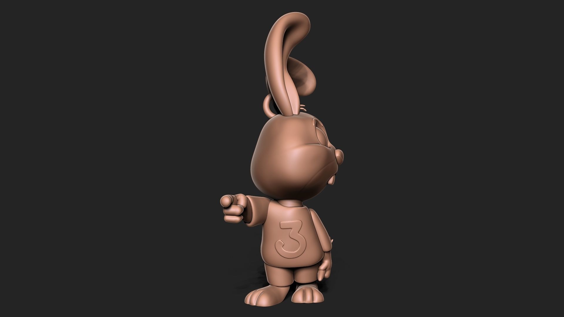Cute bunny keychain 3D print model_4