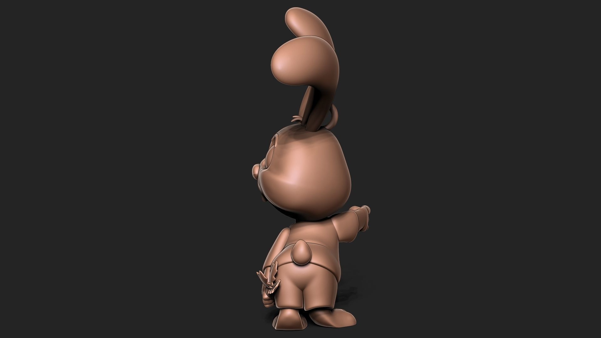Cute bunny keychain 3D print model_3