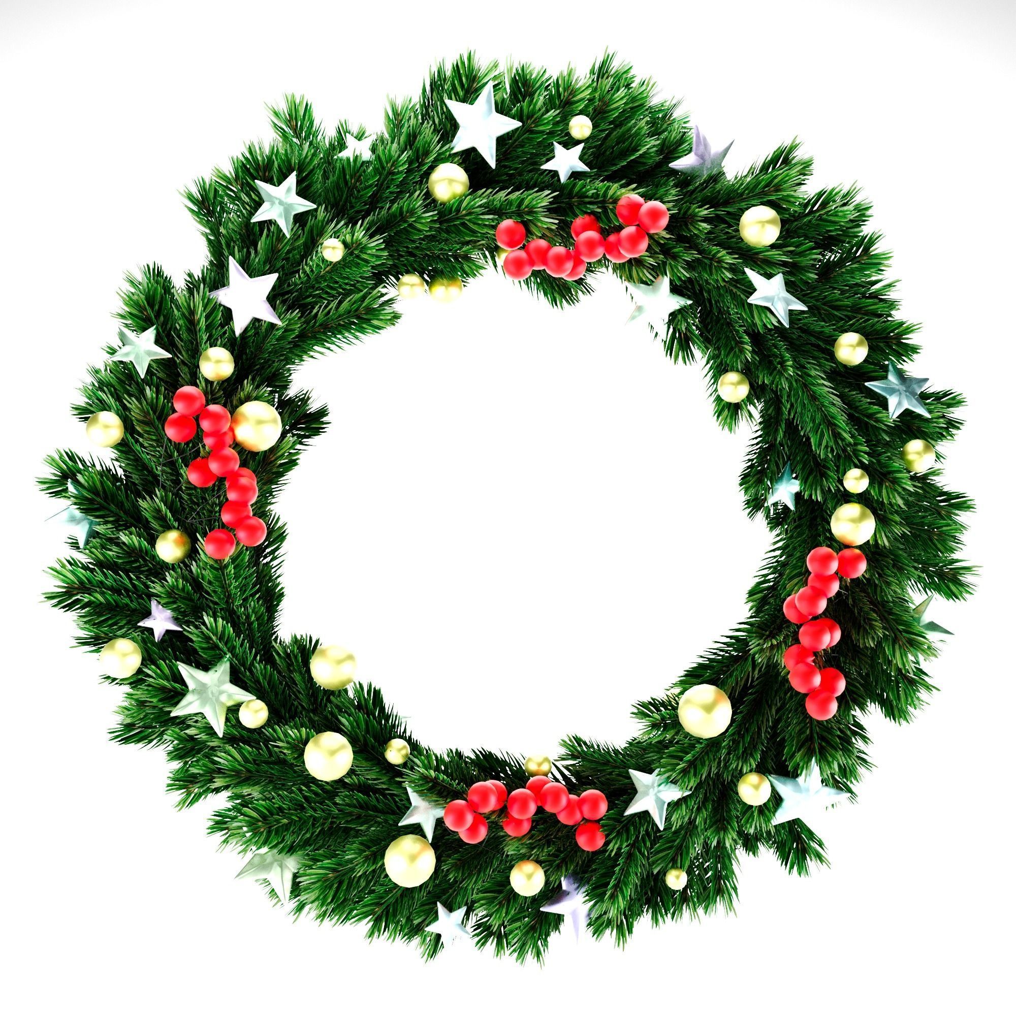 Christmas wreath Free 3D model_1