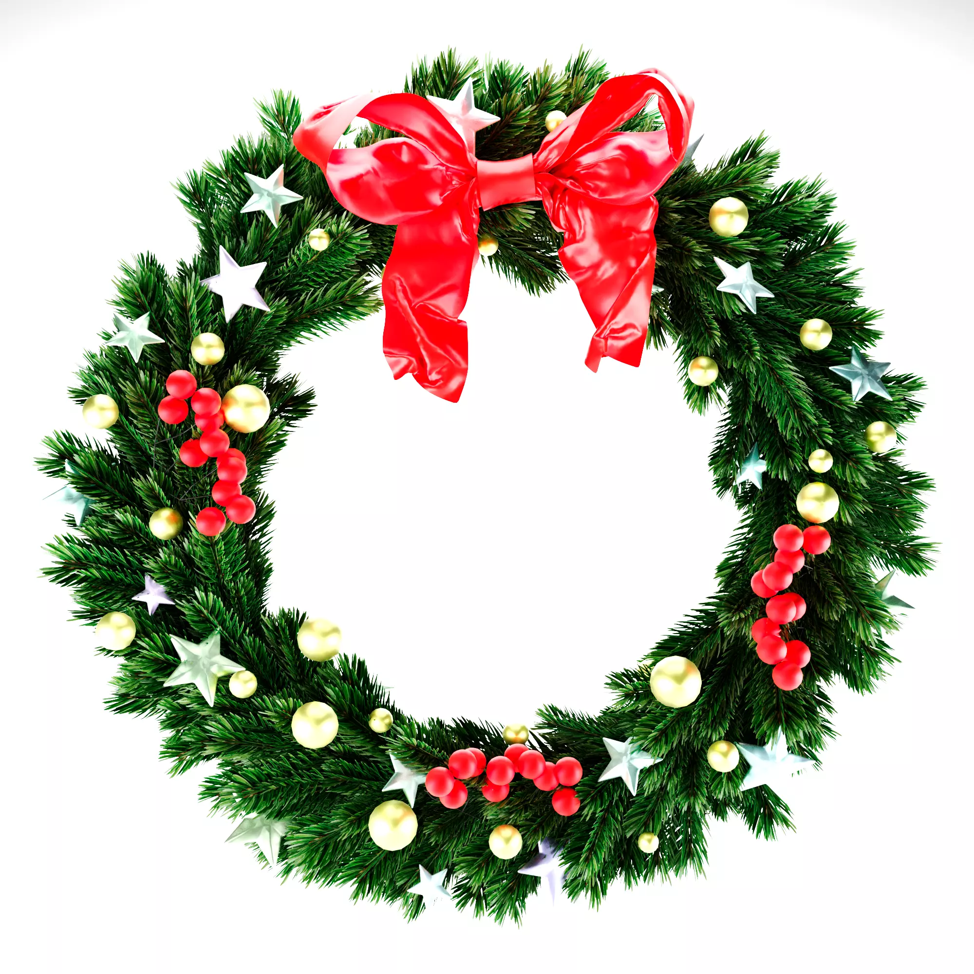 Christmas wreath Free 3D model_0
