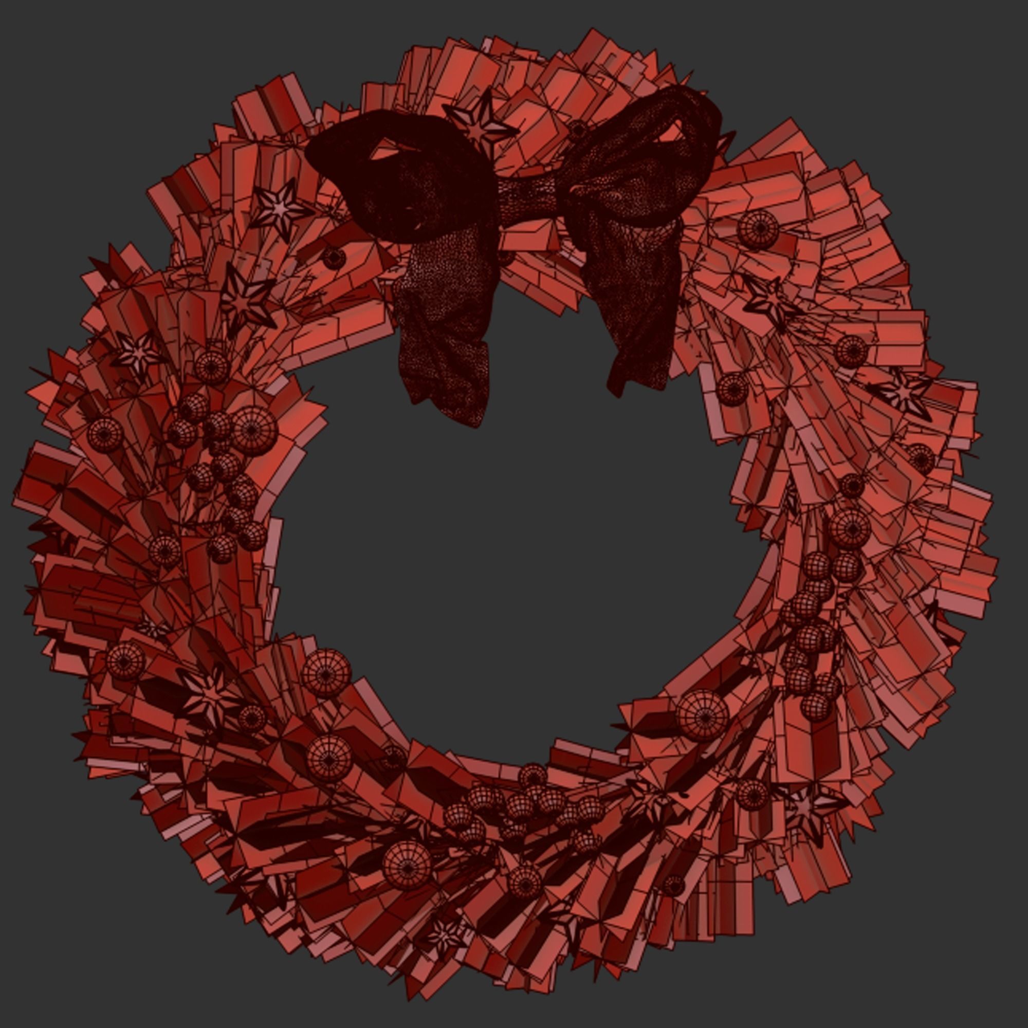 Christmas wreath Free 3D model_2