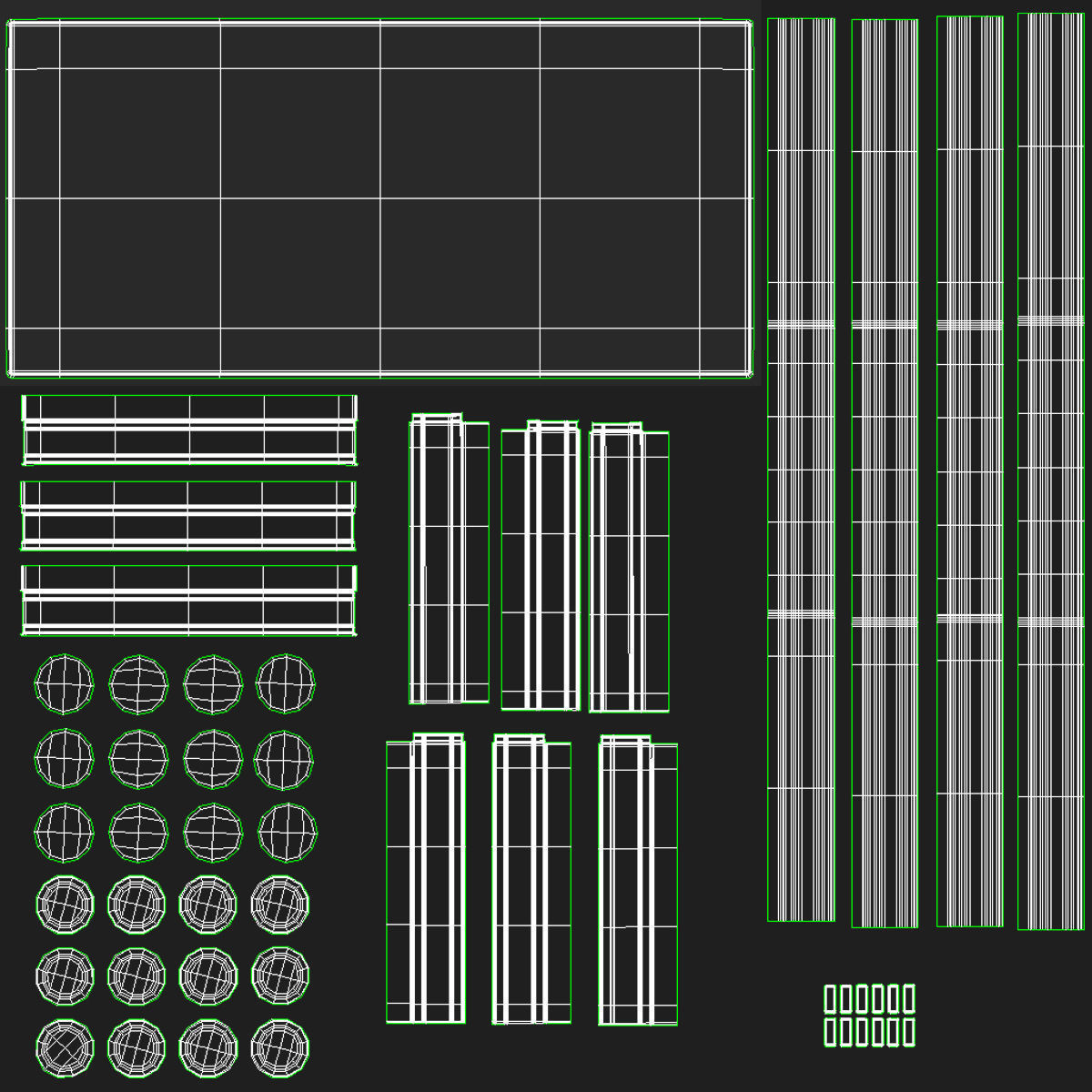 Cocktail Table - Set Part 1 Low-poly 3D model_7