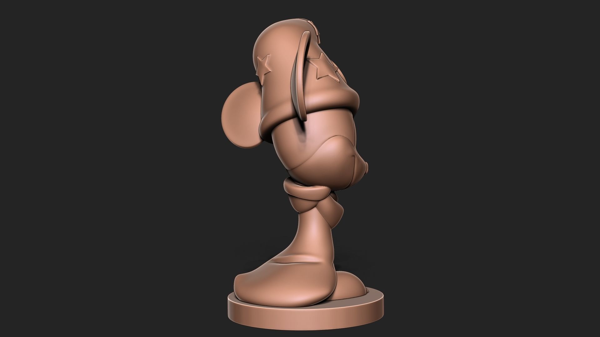 Micky Mouse with base 3D print model_7