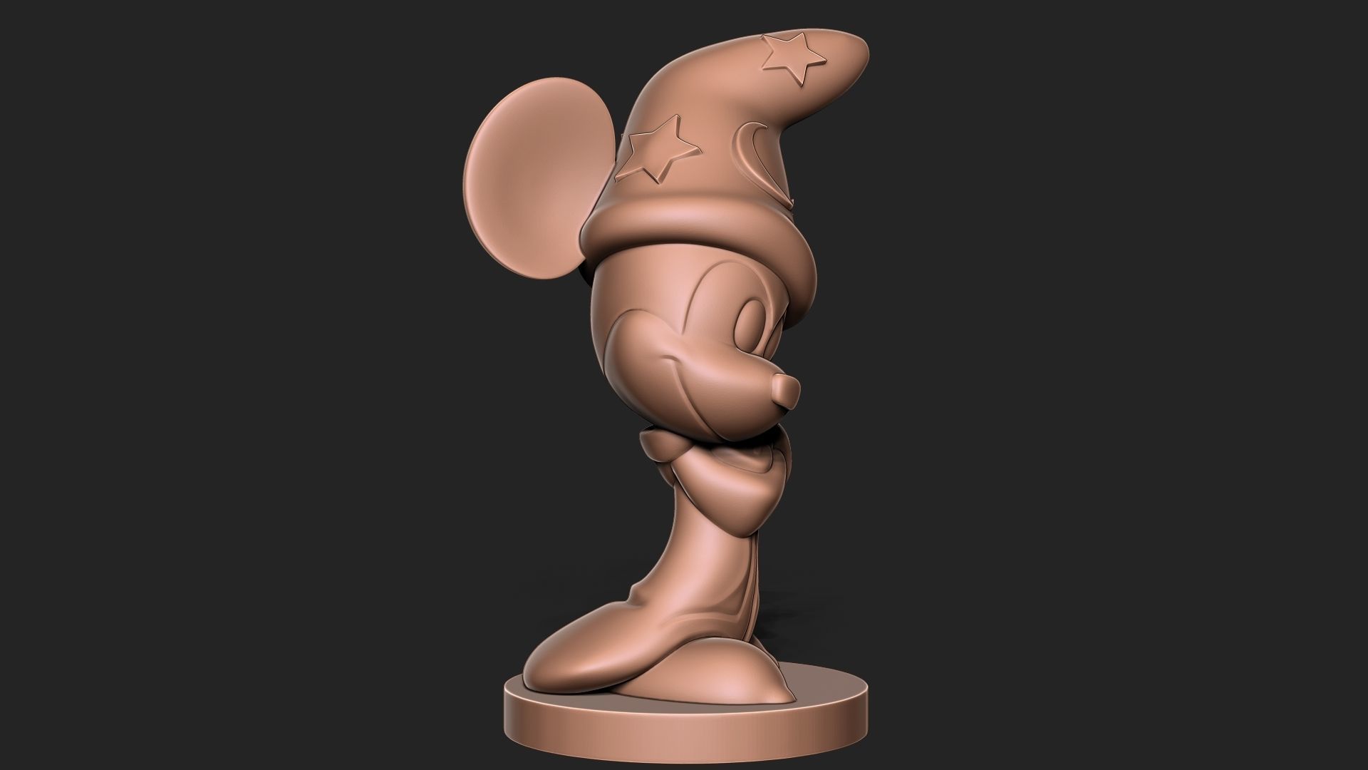 Micky Mouse with base 3D print model_1
