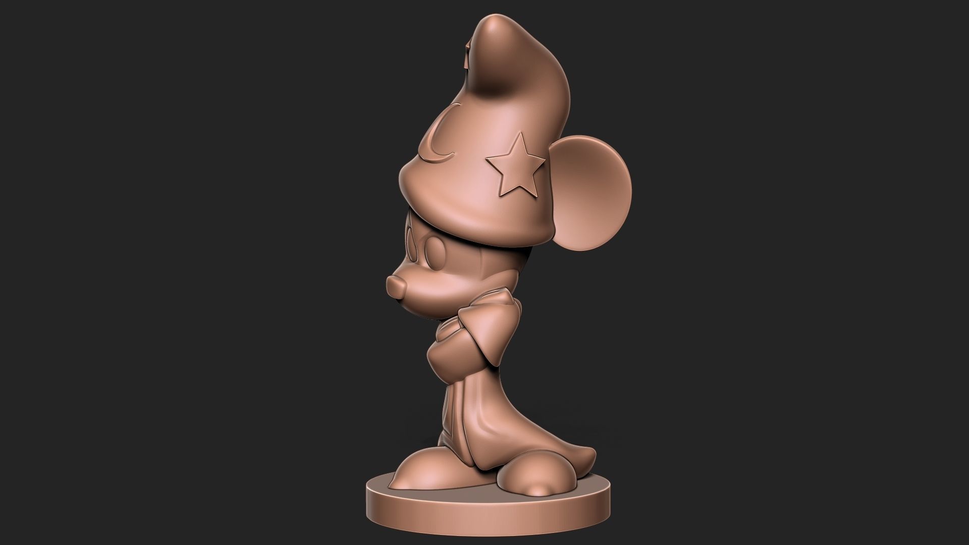 Micky Mouse with base 3D print model_2