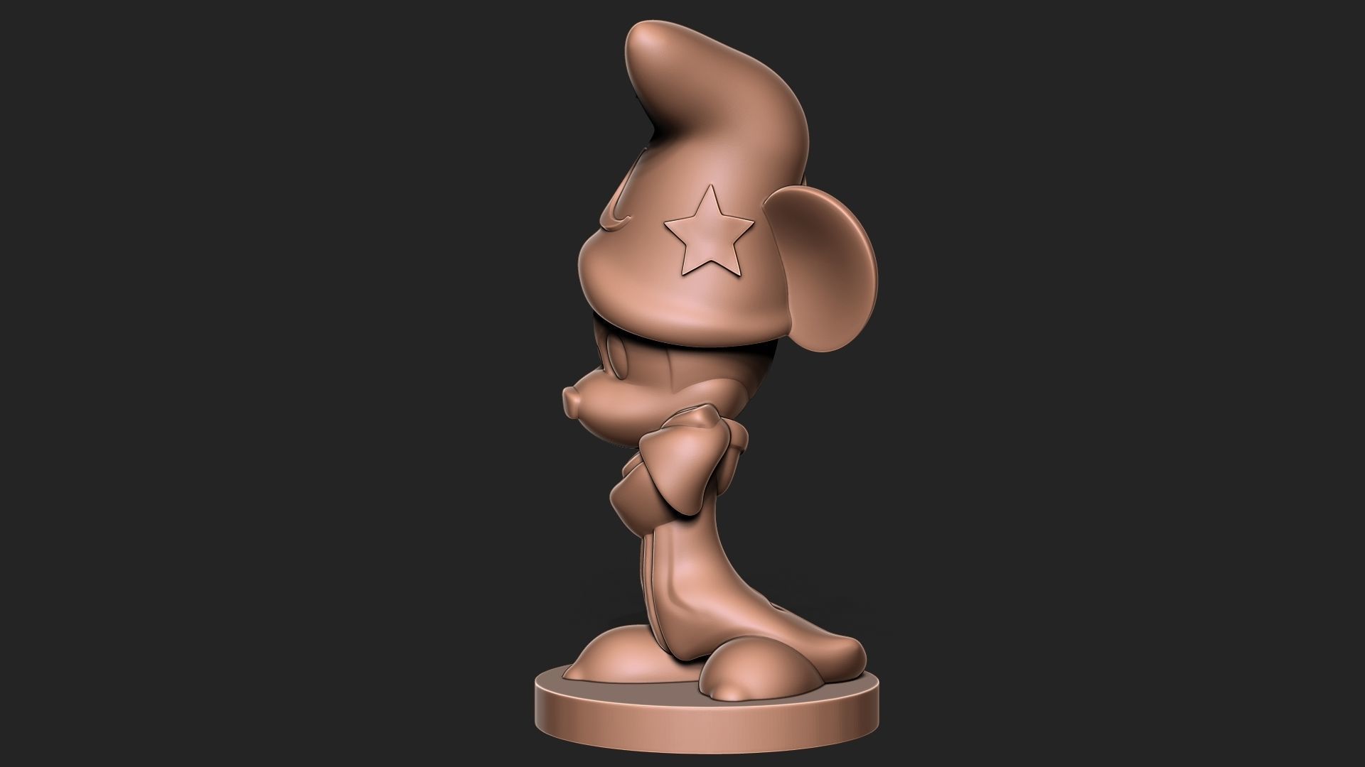 Micky Mouse with base 3D print model_3