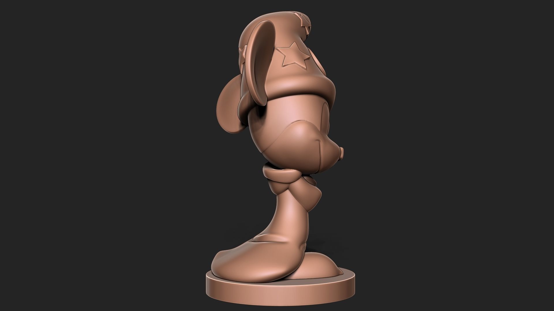Micky Mouse with base 3D print model_4