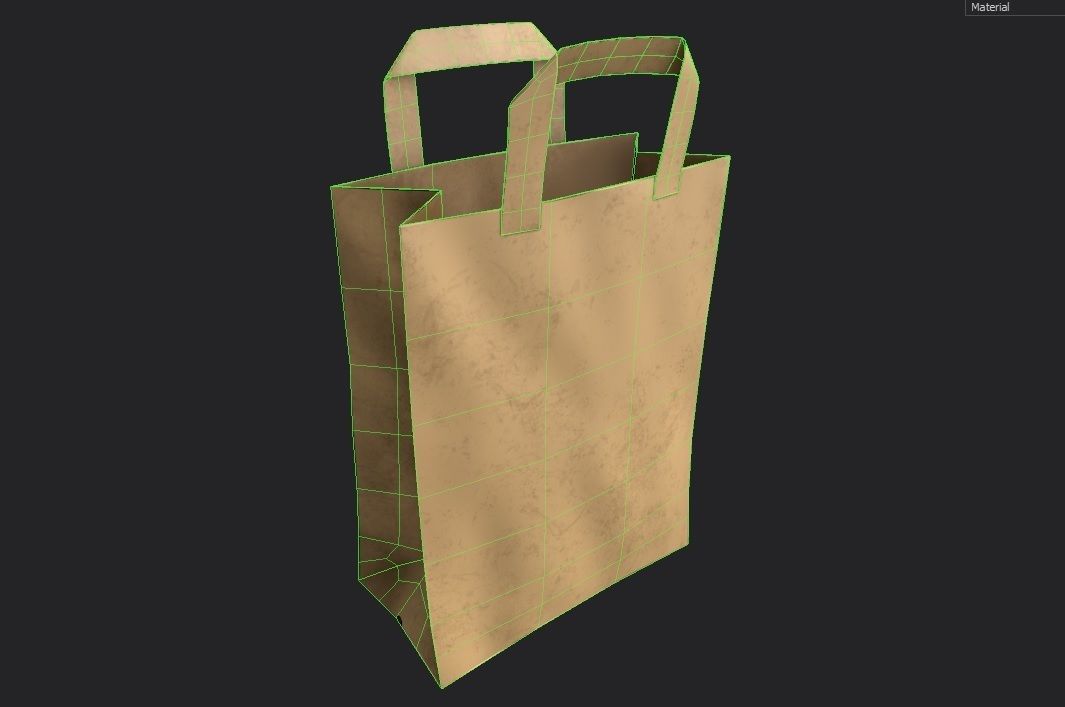 Paper Bag 03 Low-poly 3D model_1
