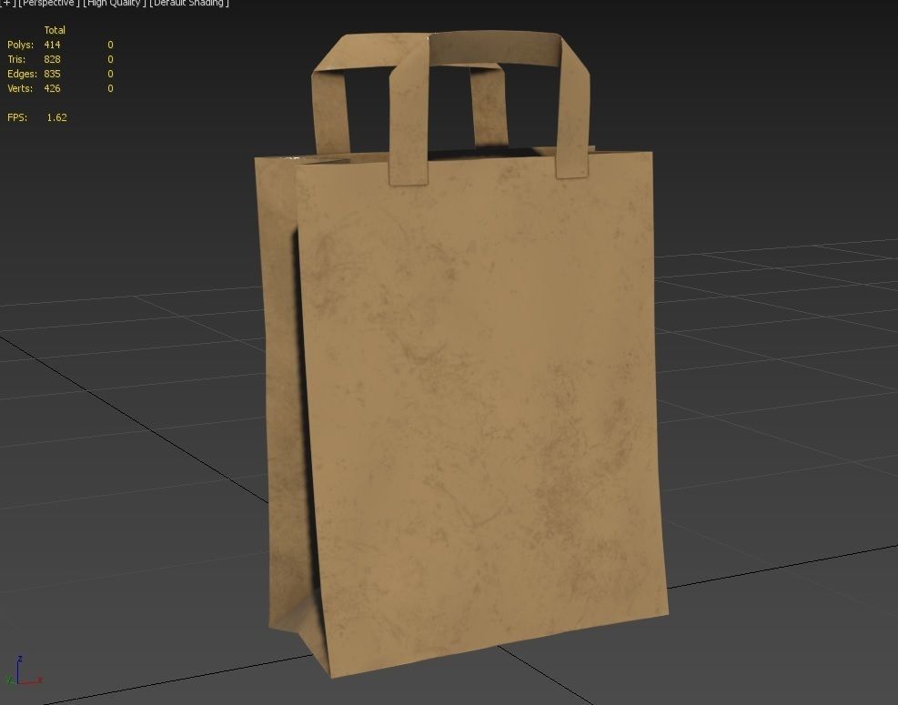 Paper Bag 03 Low-poly 3D model_8