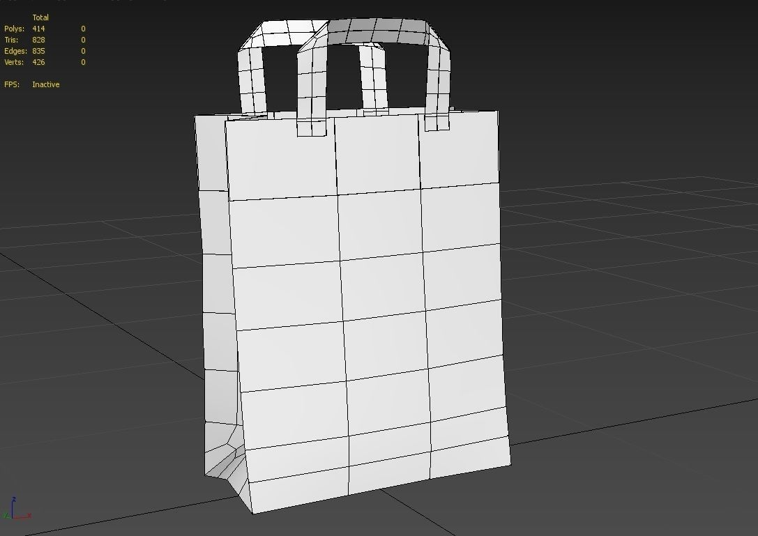 Paper Bag 03 Low-poly 3D model_7