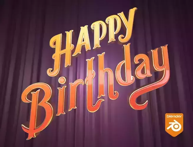Happy Birthday Text 3D model