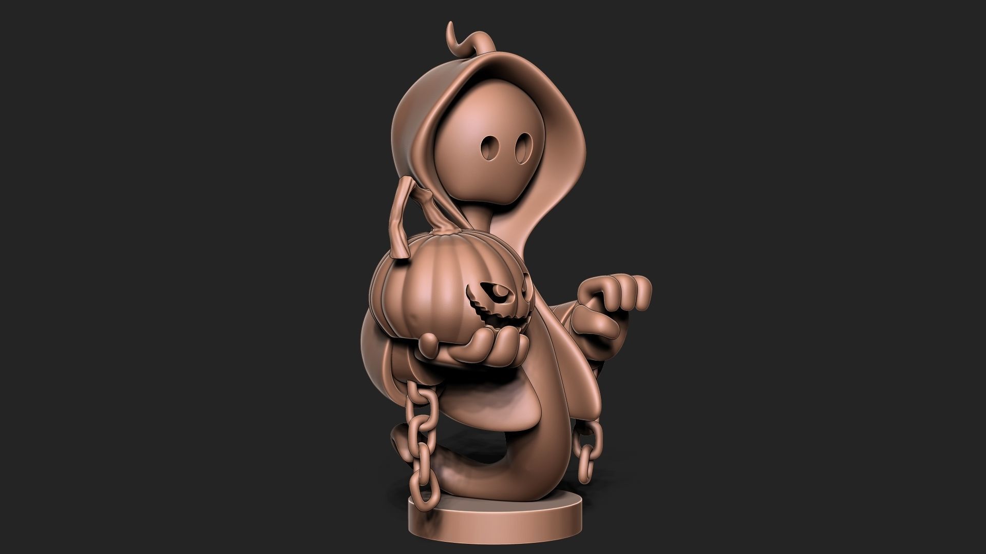 Halloween Ghost with base 3D print model_3