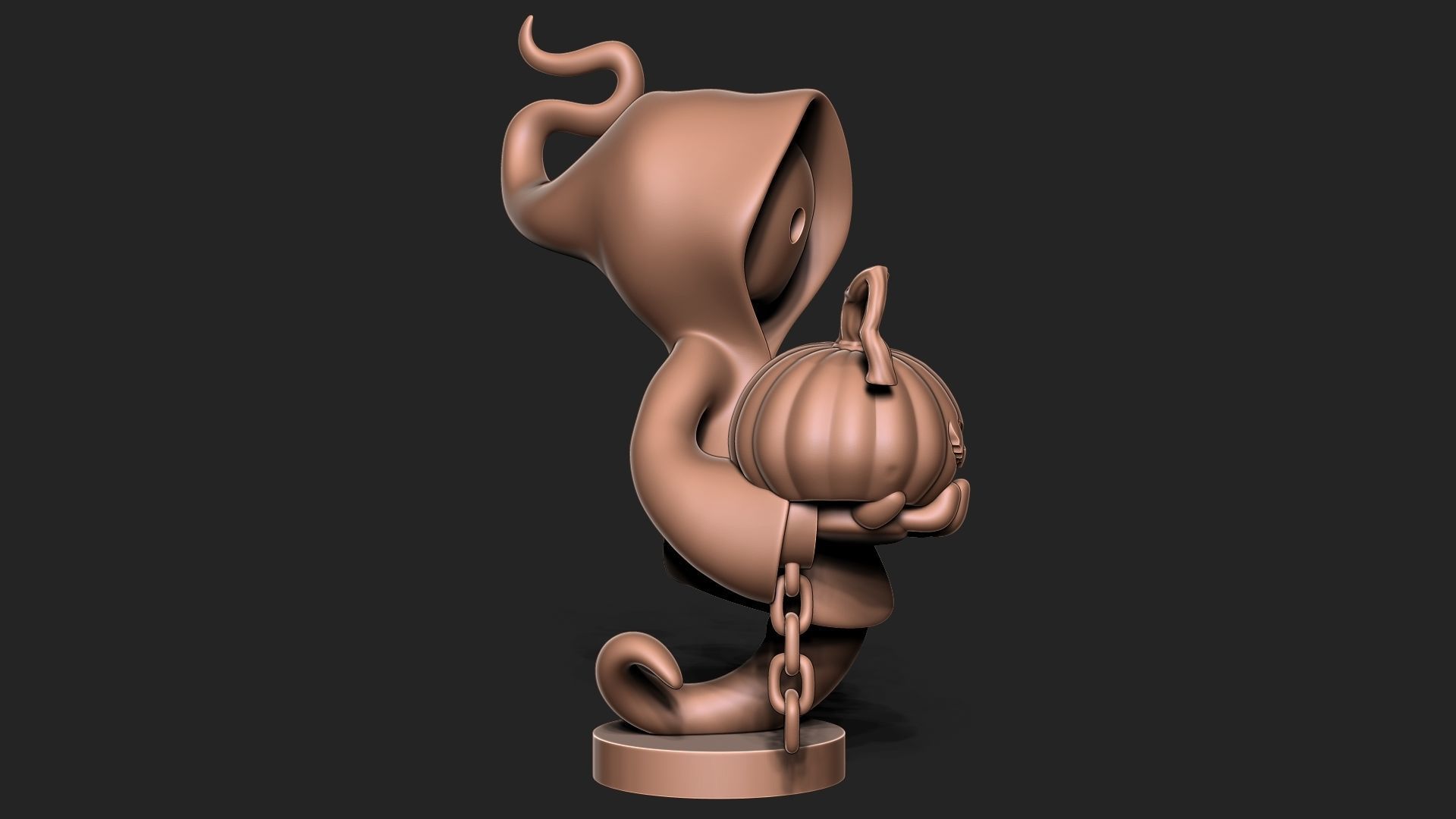 Halloween Ghost with base 3D print model_5