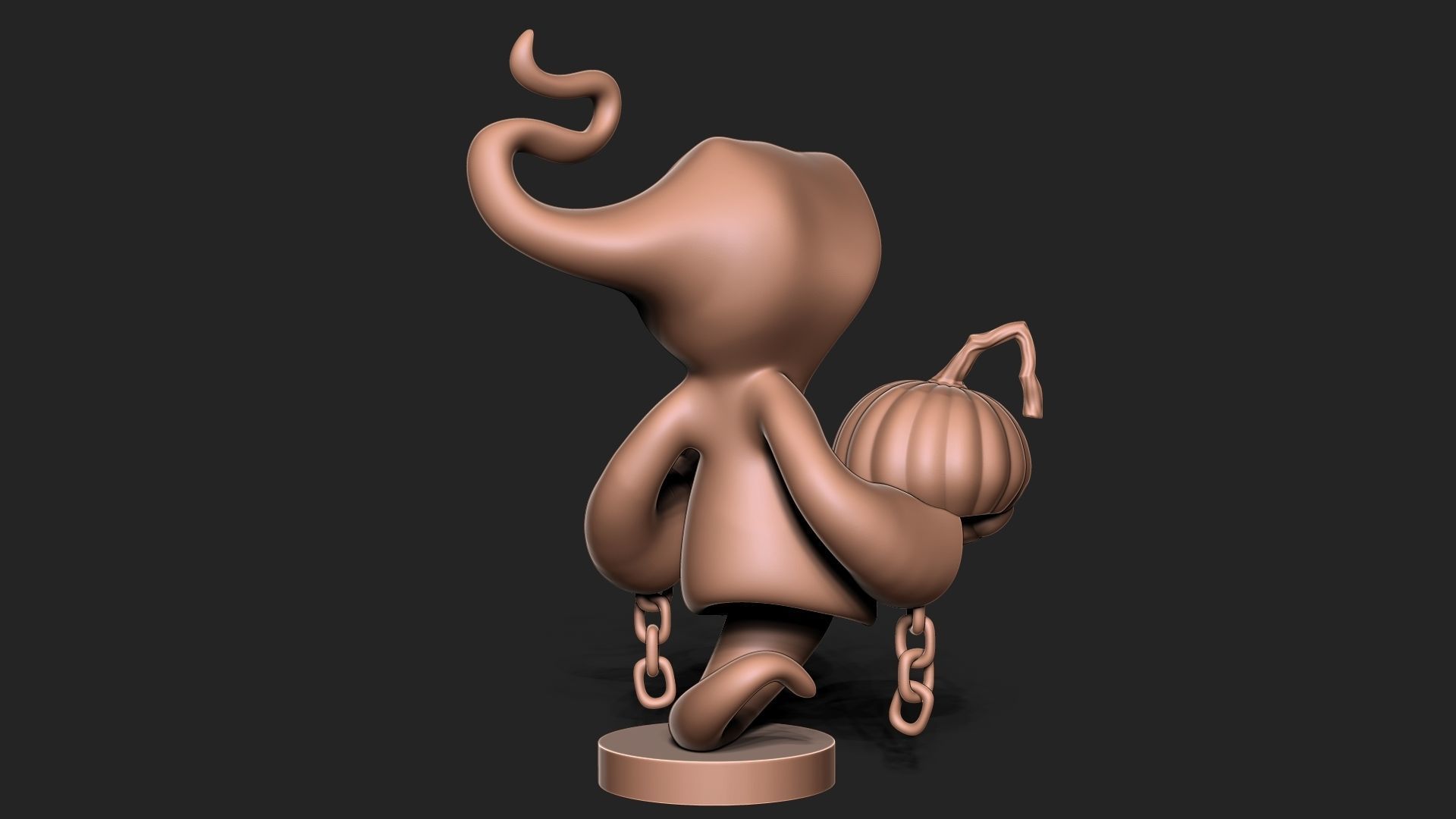 Halloween Ghost with base 3D print model_6