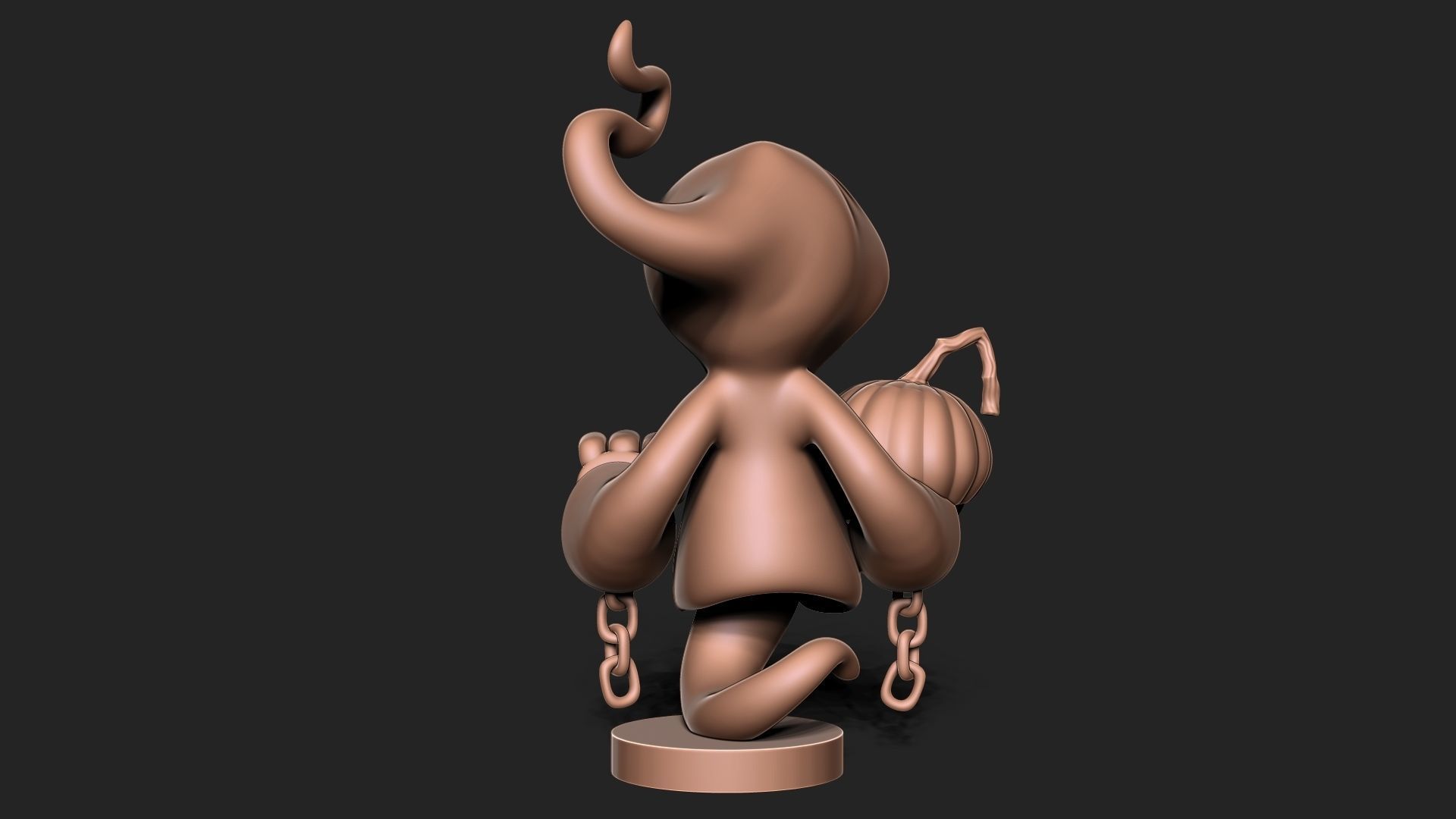 Halloween Ghost with base 3D print model_7