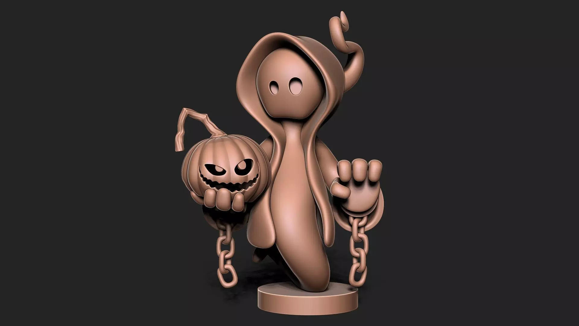 Halloween Ghost with base 3D print model_0