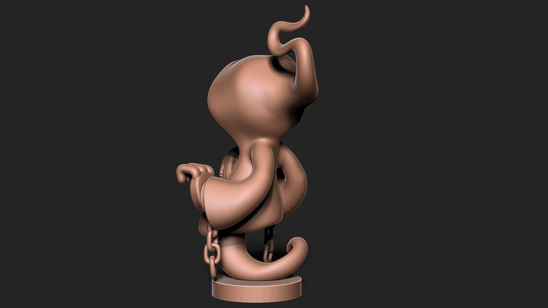 Halloween Ghost with base 3D print model_8