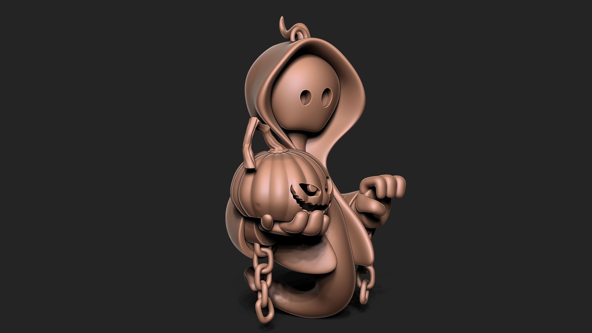 Halloween Ghost keychain 3D print model_2