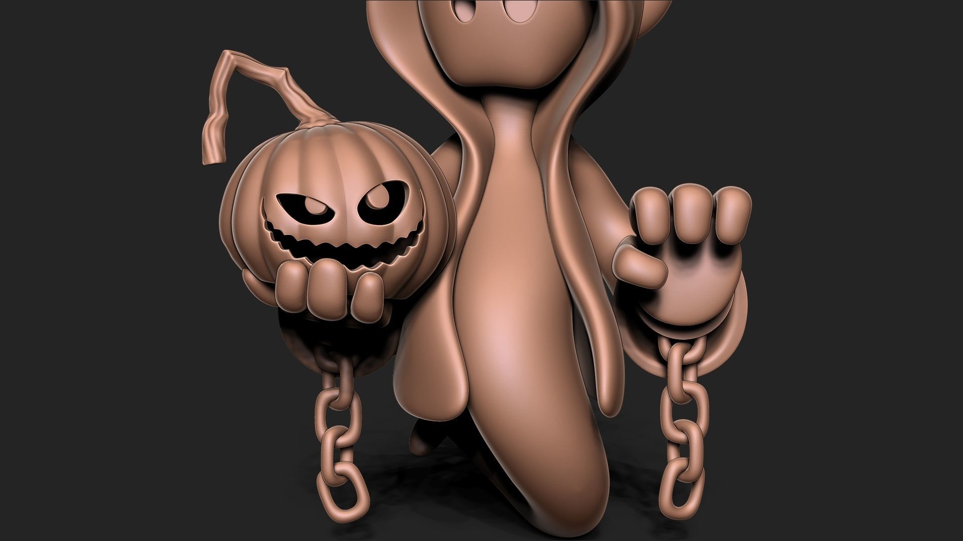 Halloween Ghost keychain 3D print model_9