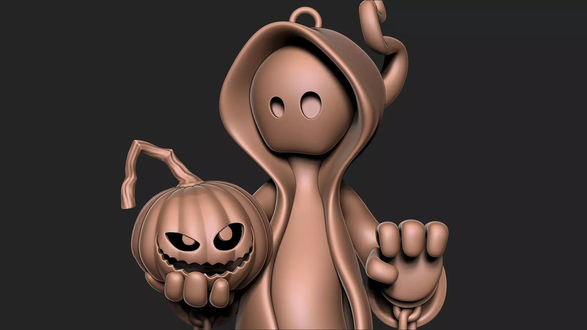 Halloween Ghost keychain 3D print model_0