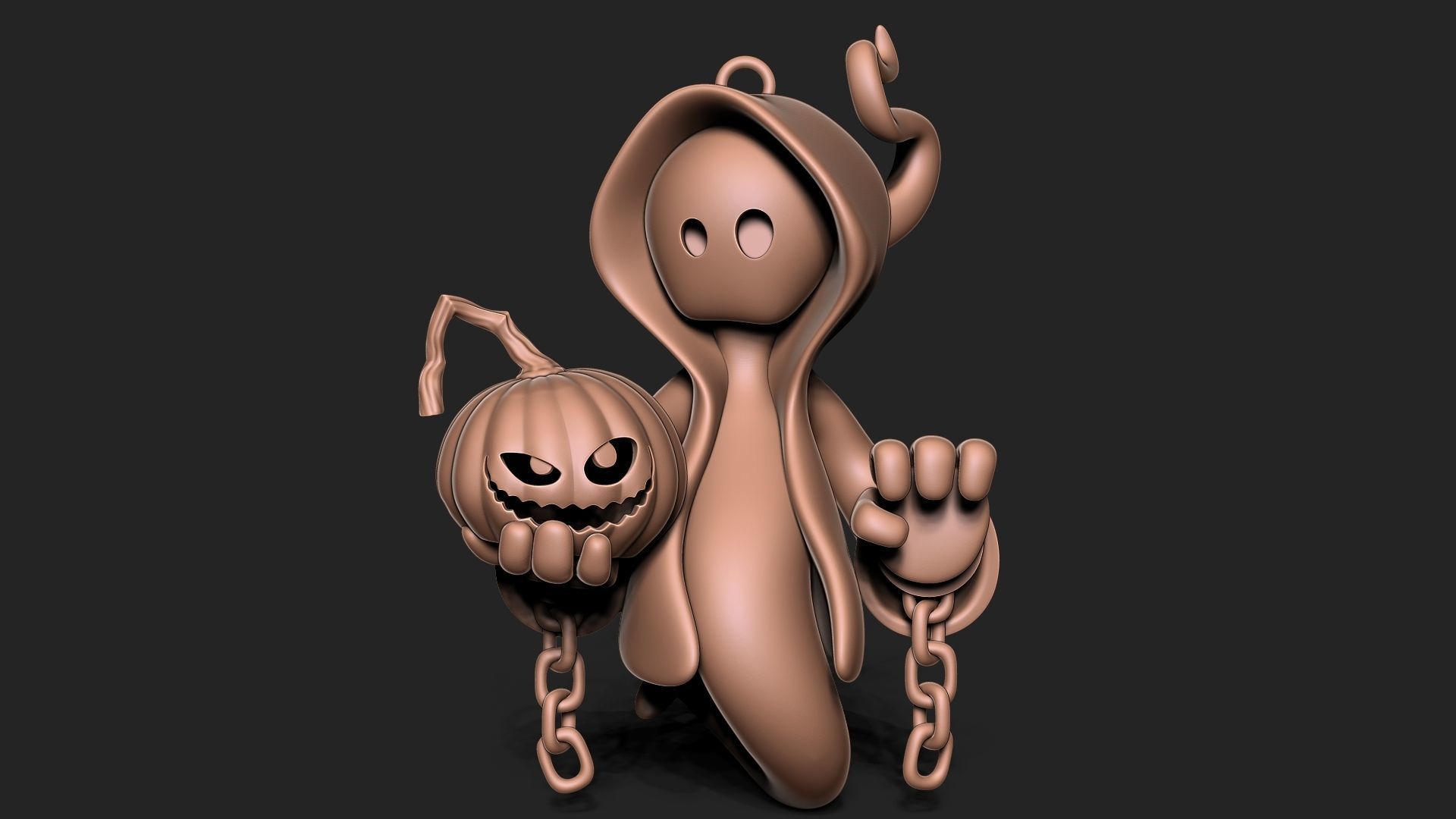 Halloween Ghost keychain 3D print model_1