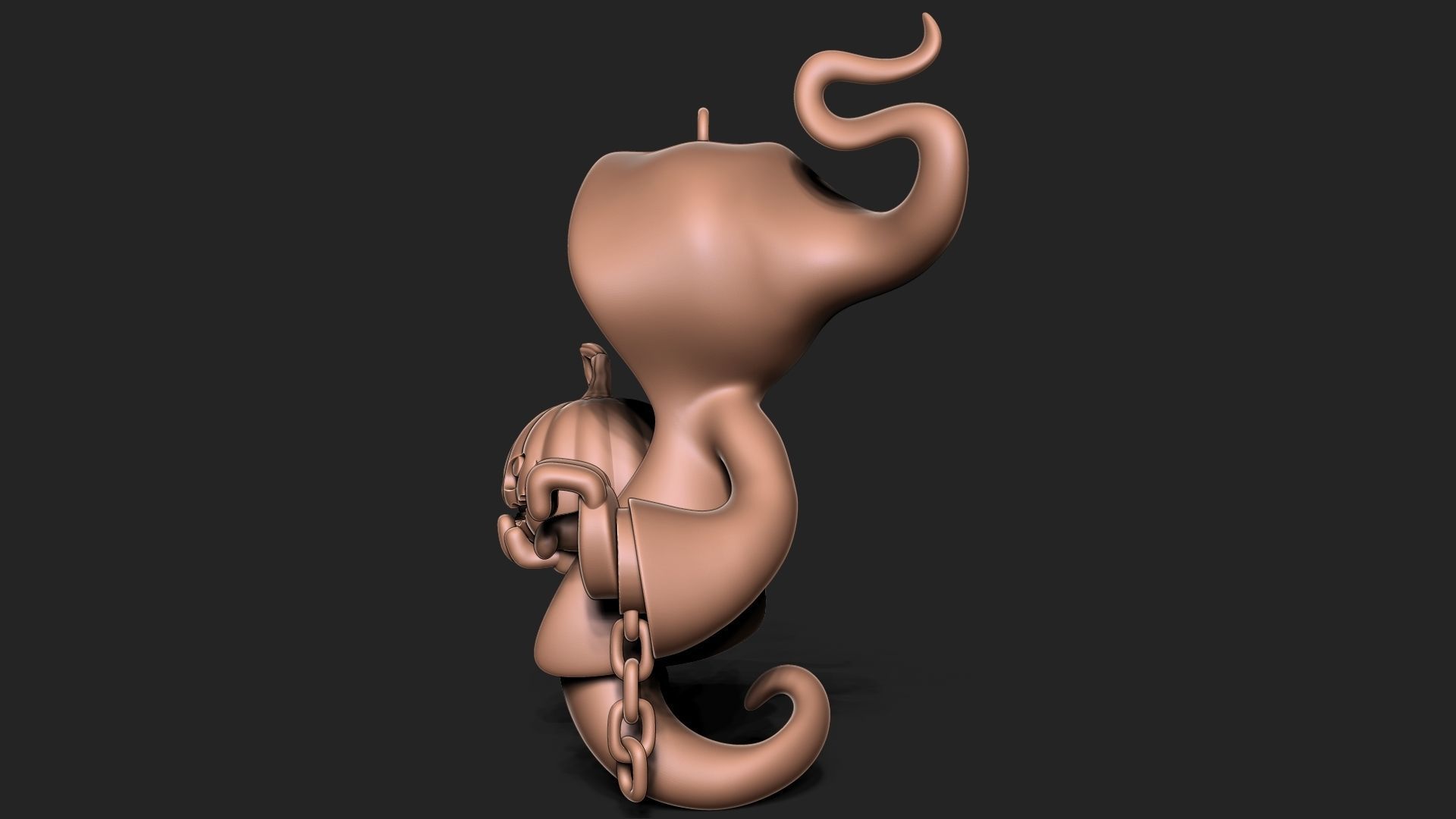 Halloween Ghost keychain 3D print model_4