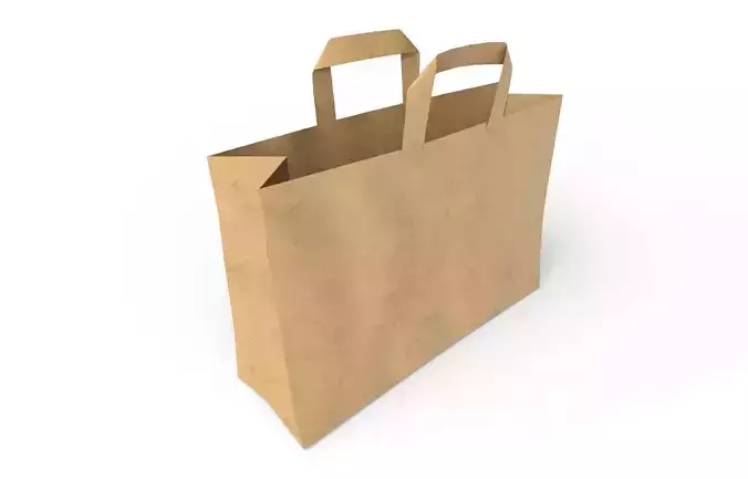 Paper Bag 02 Low-poly 3D model