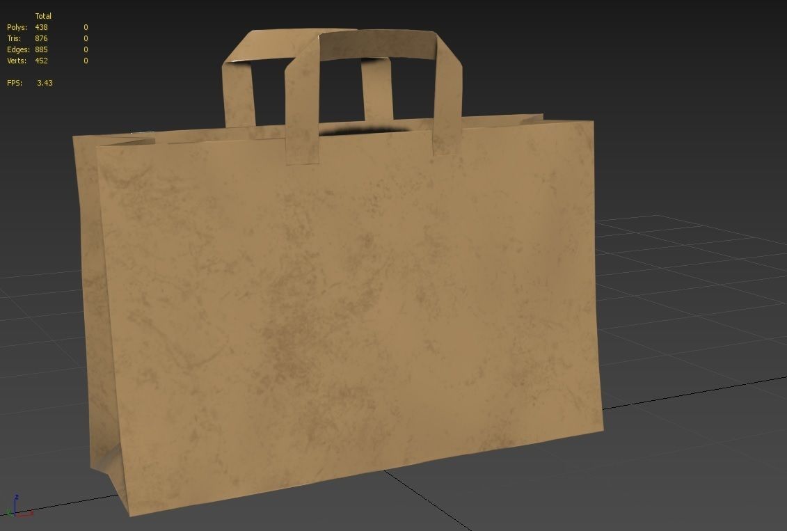 Paper Bag 02 Low-poly 3D model_8