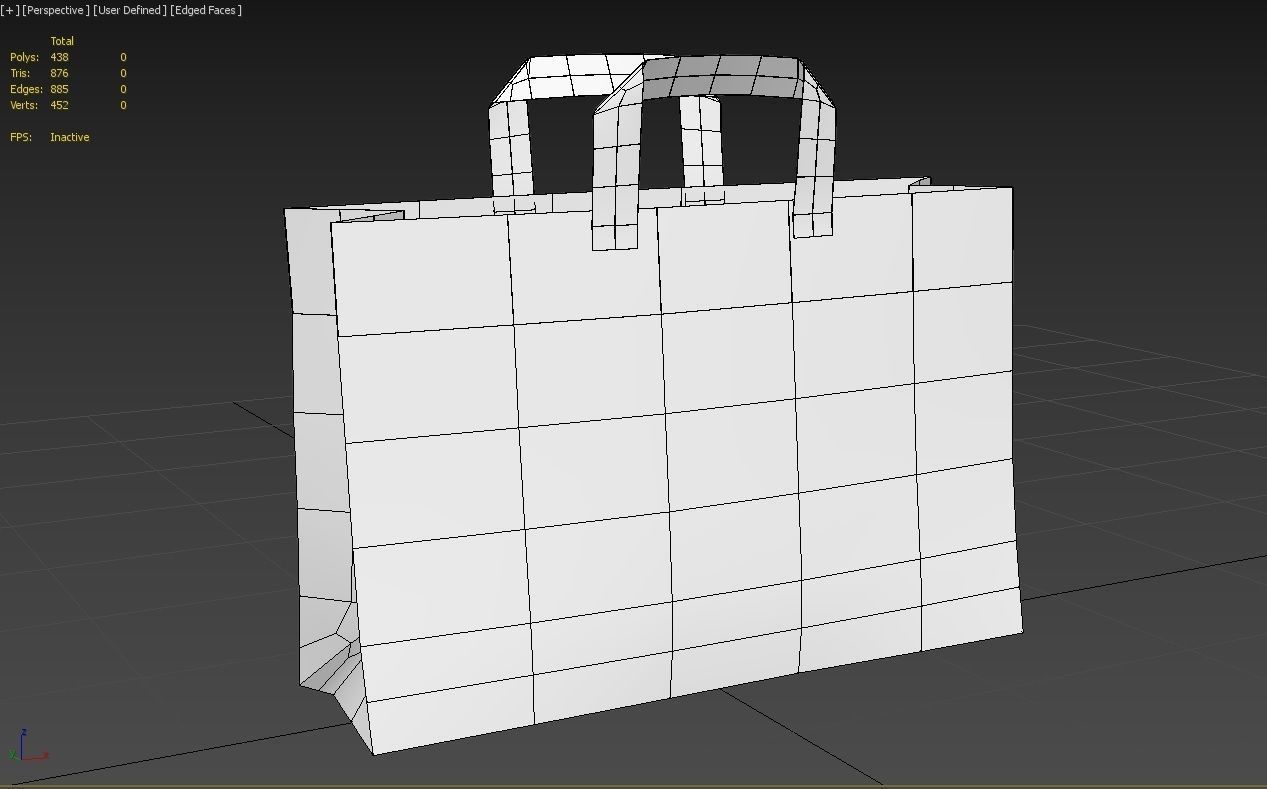 Paper Bag 02 Low-poly 3D model_7