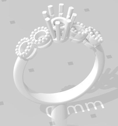 YD311 ring with diamond in center 3D print model_2