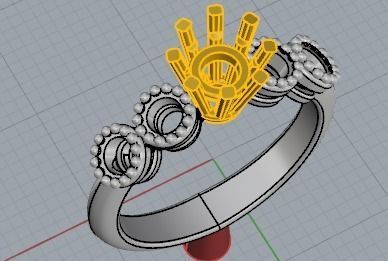 YD311 ring with diamond in center 3D print model_1