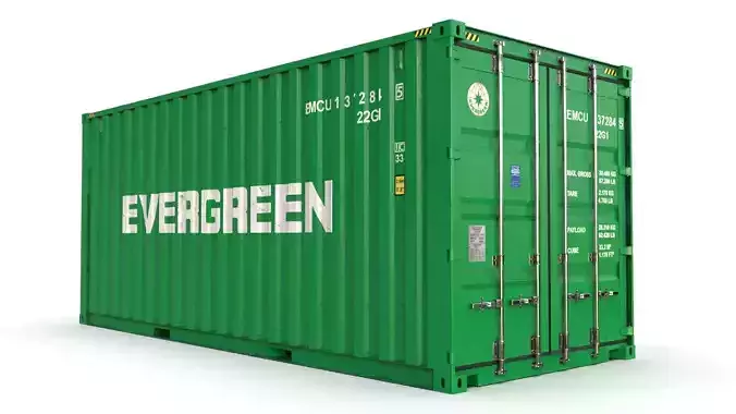 20 feet EVERGREEN standard shipping container 3D model
