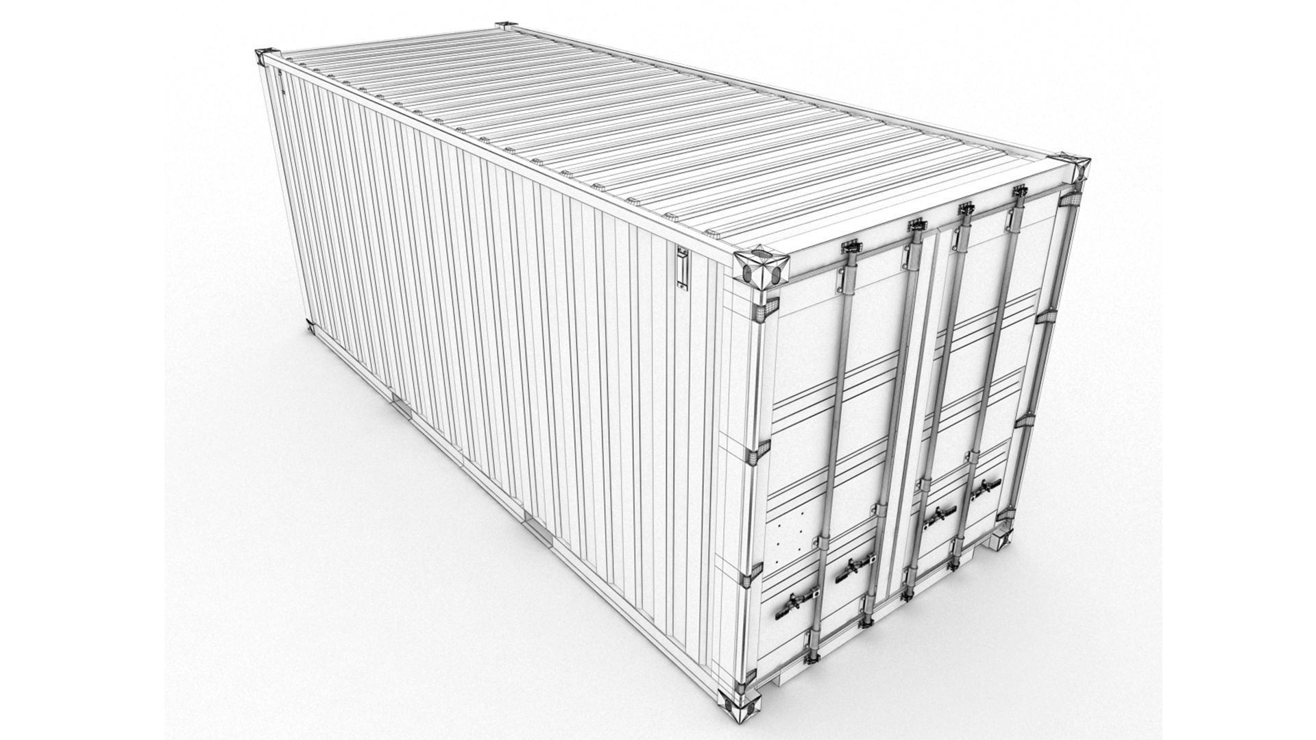 20 feet EVERGREEN standard shipping container 3D model_11