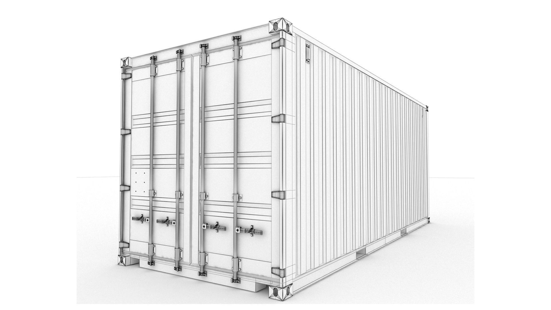 20 feet EVERGREEN standard shipping container 3D model_8