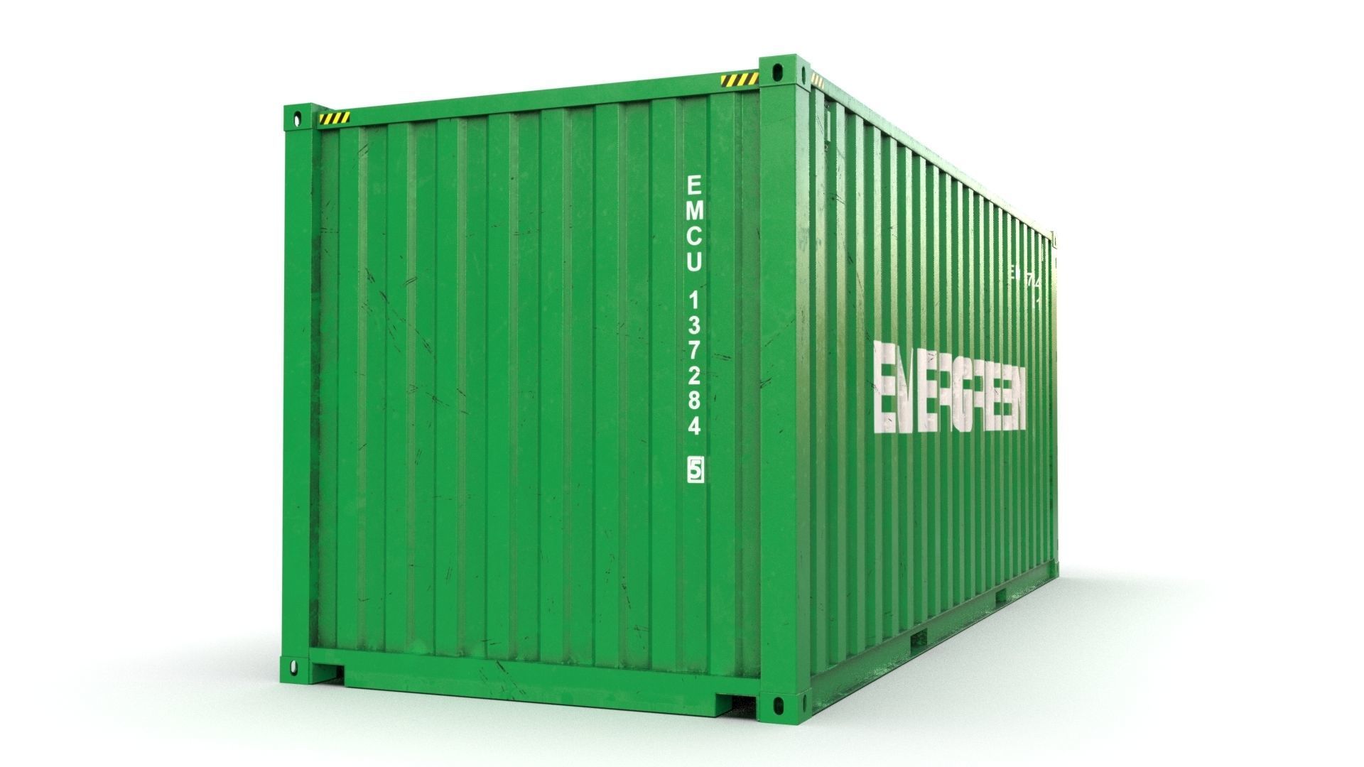 20 feet EVERGREEN standard shipping container 3D model_2