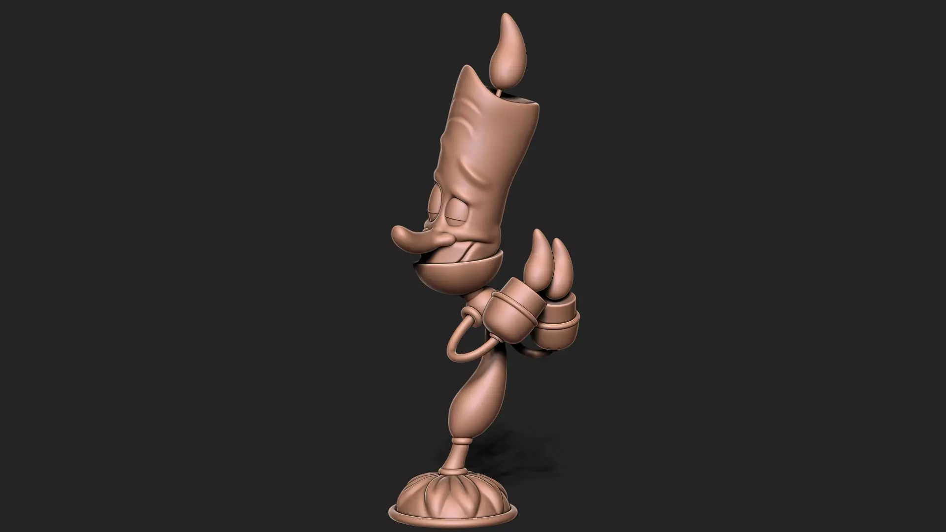 Candles cartoon character holding candle 3D print model_0