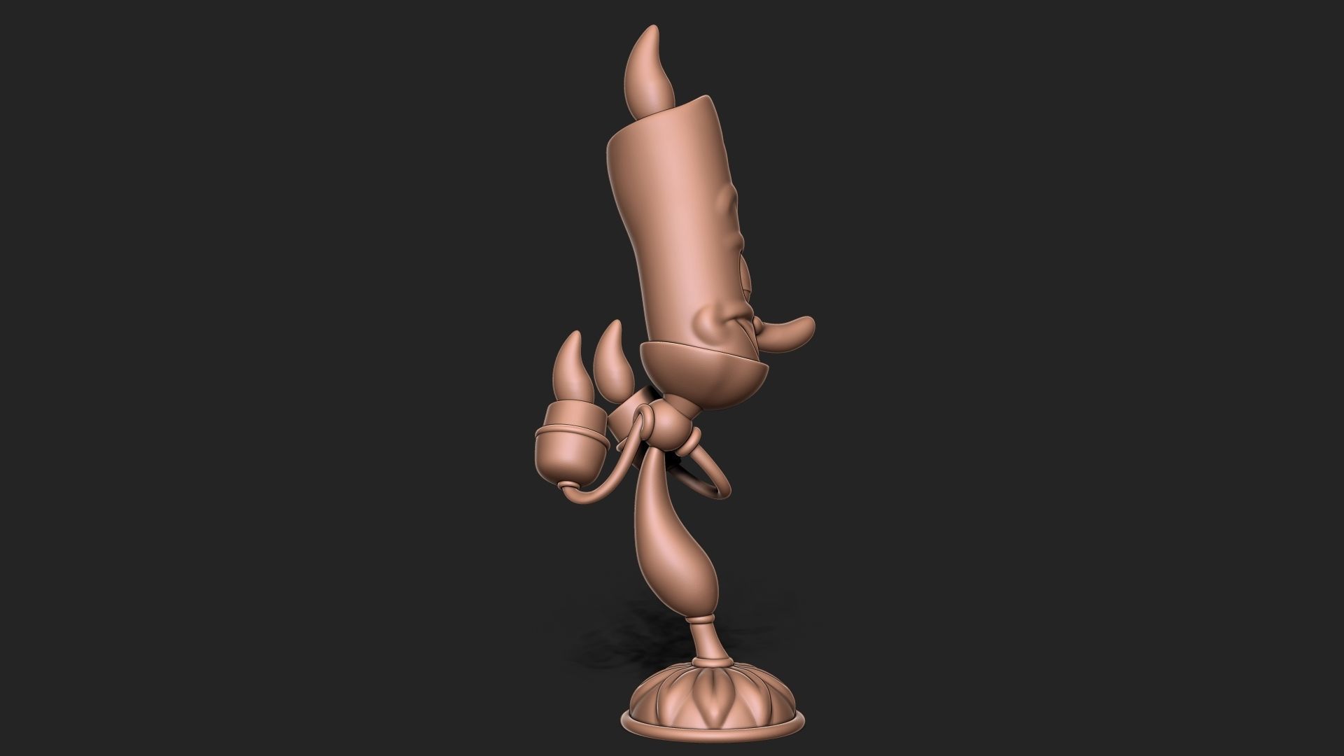 Candles cartoon character holding candle 3D print model_5