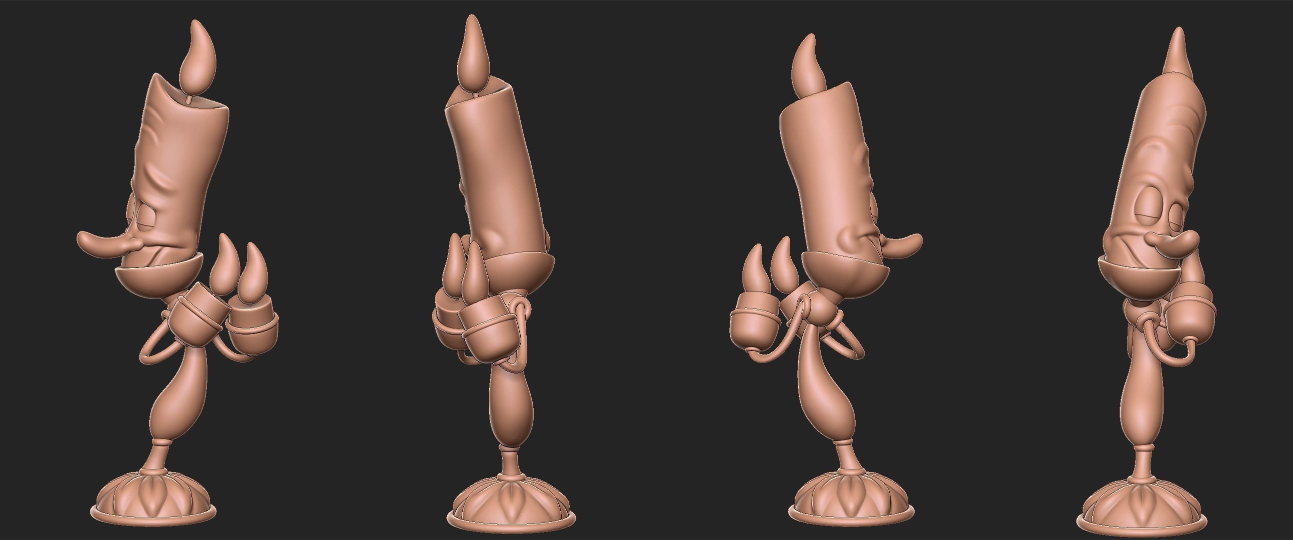 Candles cartoon character holding candle 3D print model_1