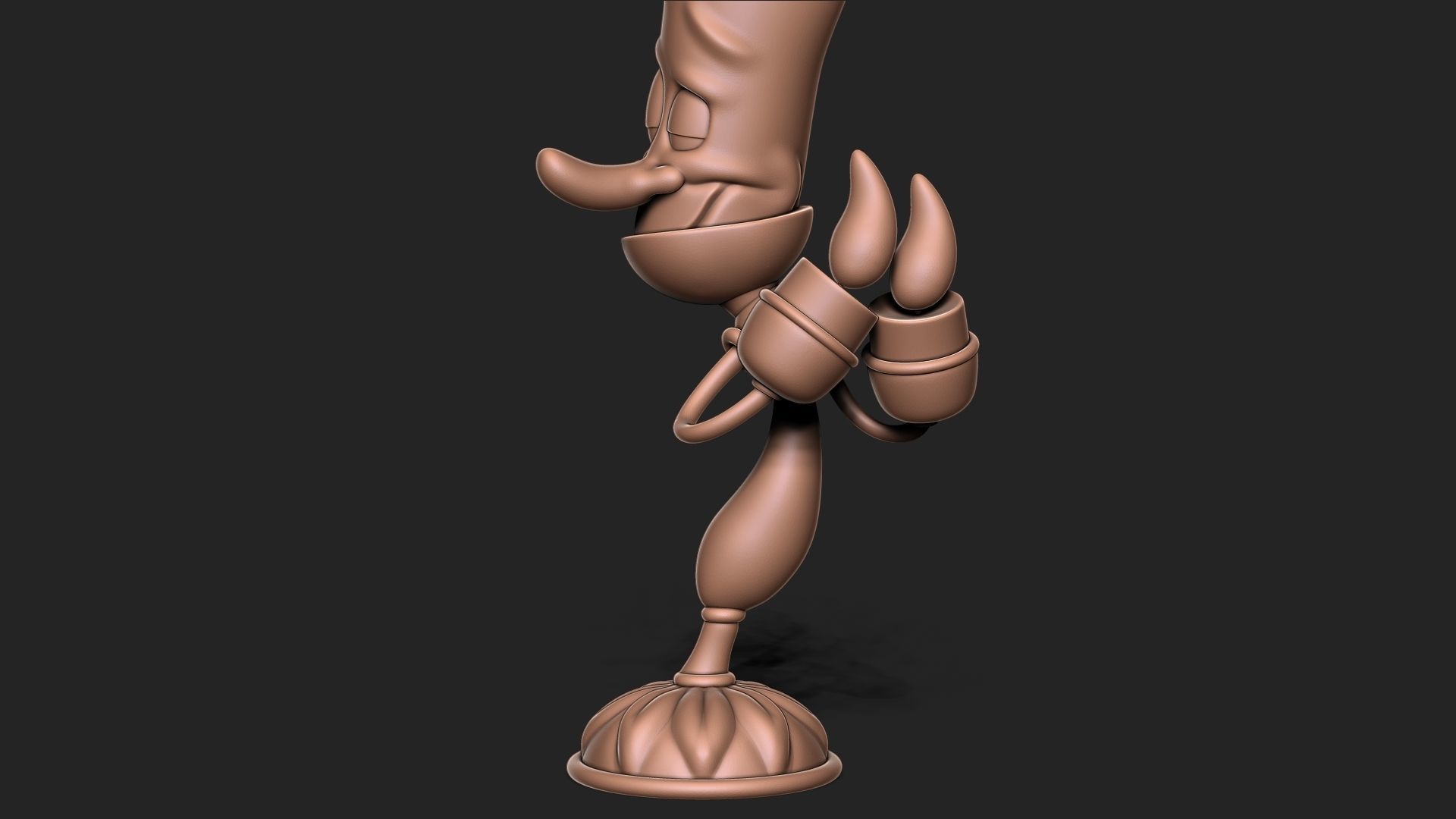 Candles cartoon character holding candle 3D print model_9