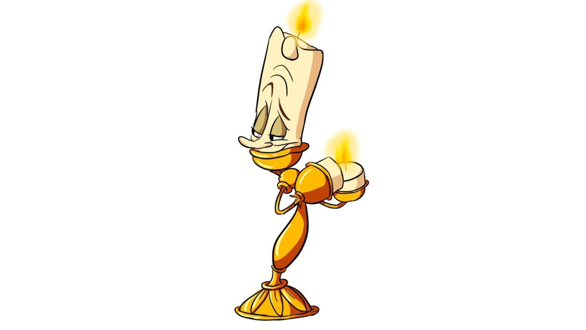Lumiere cartoon character holding candle 3D print model_2