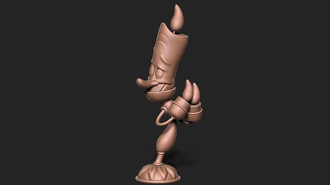 Lumiere cartoon character holding candle 3D print model