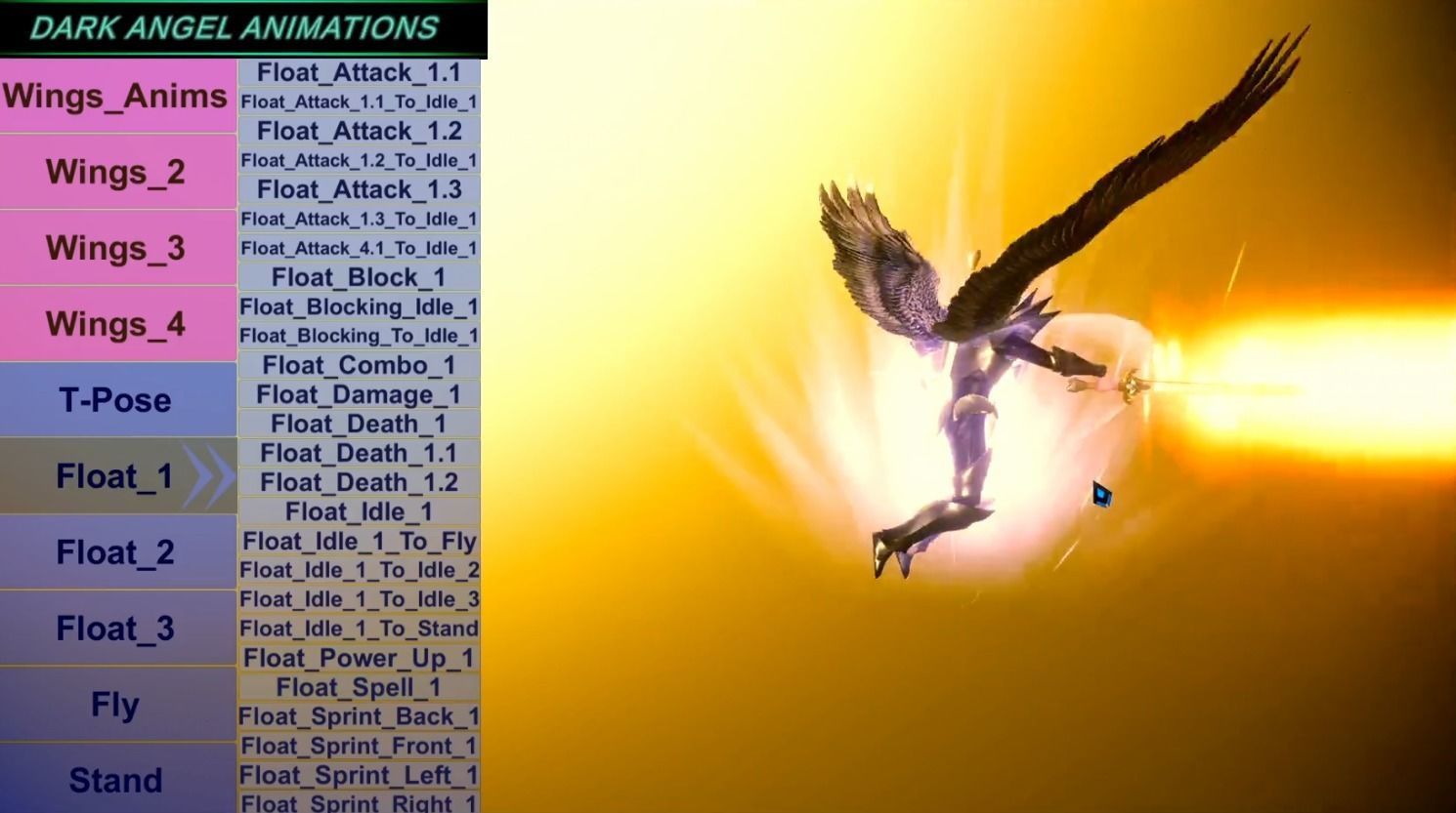 Animated Low Poly Angel Knight - To Unity Low-poly 3D model_12