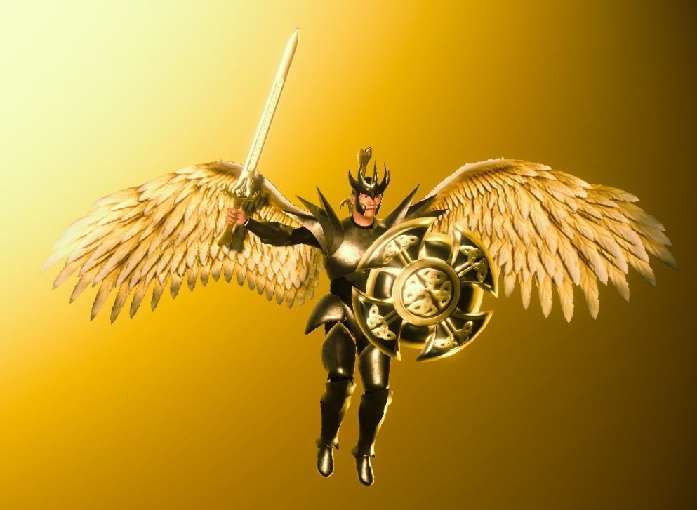Animated Low Poly Angel Knight - To Unity Low-poly 3D model_9