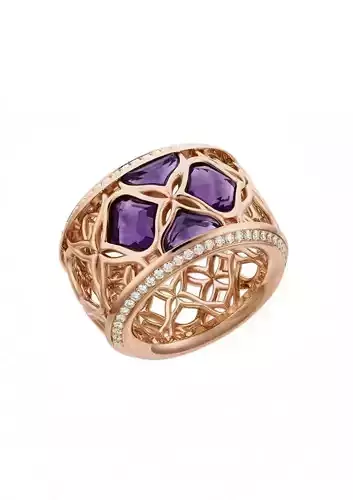 YD313 amethyst and diamond ring