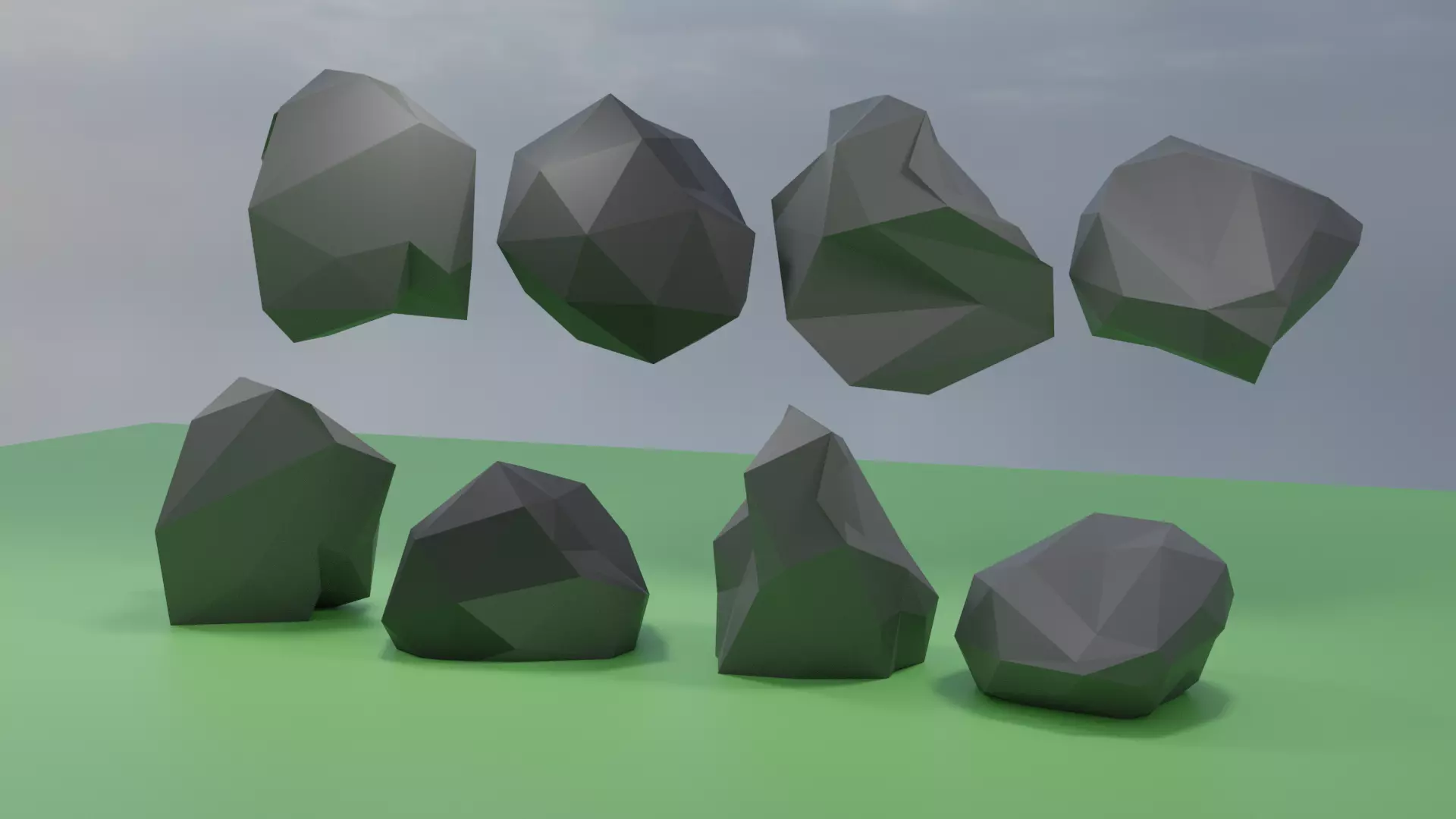 Low Poly Rock Pack 3D model_0